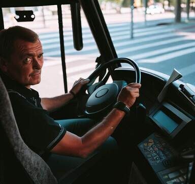  Motoristas dirigindo ônibus na rua, Estresse: Como Afeta os Motoristas de Ônibus